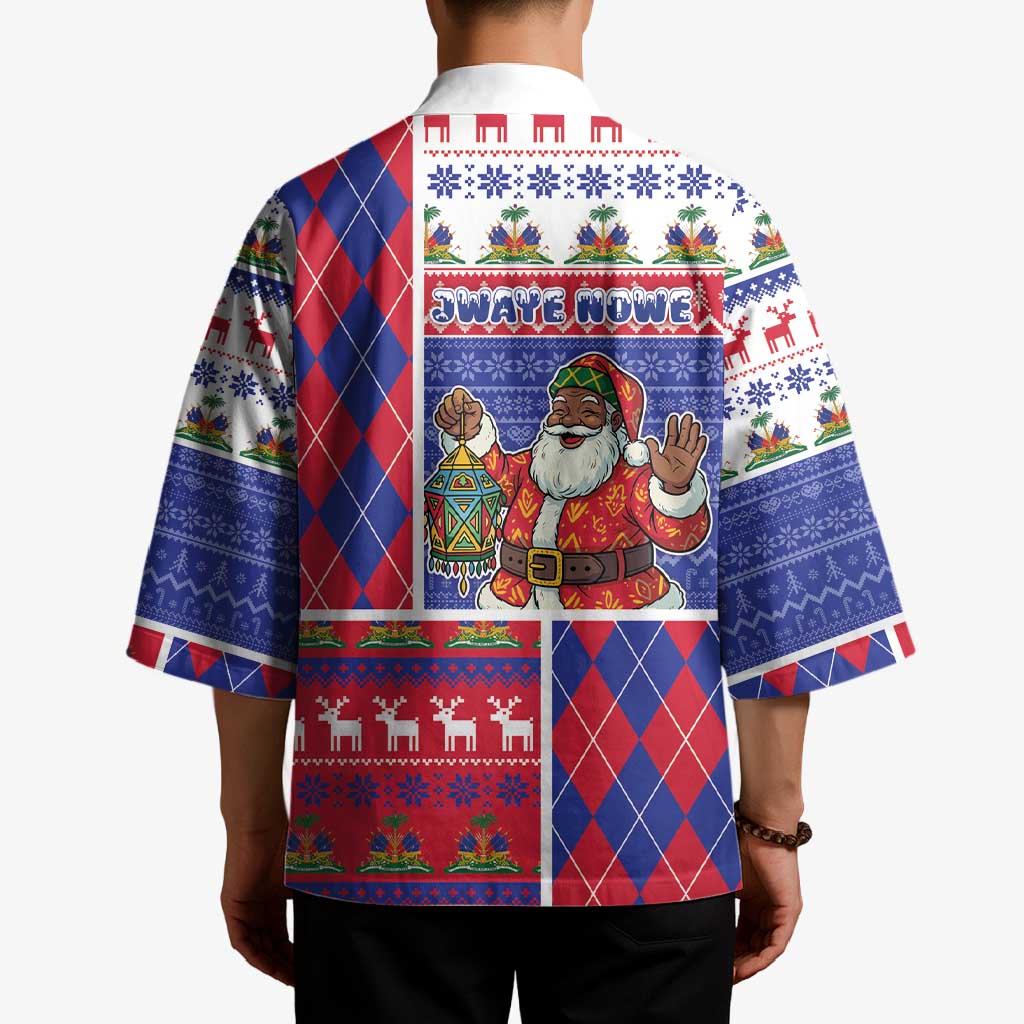 Haiti Christmas Kimono Santa With Fanal Haitian Patchwork Style - Wonder Print Shop