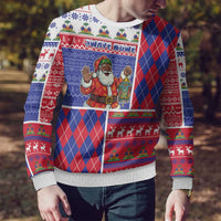 Haiti Christmas Ugly Christmas Sweater Santa With Fanal Haitian Patchwork Style - Wonder Print Shop