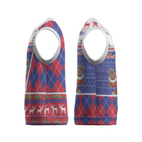 Haiti Christmas Knitted V-Neck Vest Santa With Fanal Haitian Patchwork Style - Wonder Print Shop