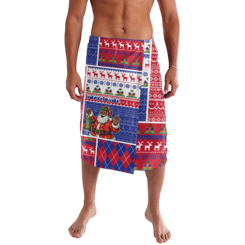 Haiti Christmas Lavalava Santa With Fanal Haitian Patchwork Style - Wonder Print Shop