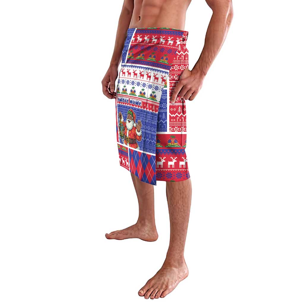 Haiti Christmas Lavalava Santa With Fanal Haitian Patchwork Style - Wonder Print Shop