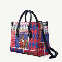 Haiti Christmas Leather Bag Santa With Fanal Haitian Patchwork Style - Wonder Print Shop