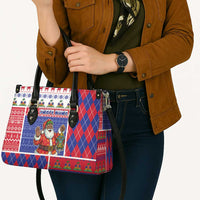 Haiti Christmas Leather Bag Santa With Fanal Haitian Patchwork Style - Wonder Print Shop