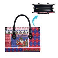 Haiti Christmas Leather Bag Santa With Fanal Haitian Patchwork Style - Wonder Print Shop
