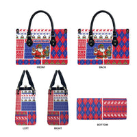 Haiti Christmas Leather Bag Santa With Fanal Haitian Patchwork Style - Wonder Print Shop