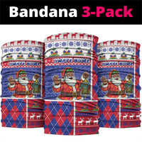 Haiti Christmas Neck Gaiter Santa With Fanal Haitian Patchwork Style - Wonder Print Shop