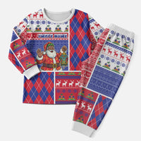 Haiti Christmas Pajama Set Santa With Fanal Haitian Patchwork Style - Wonder Print Shop