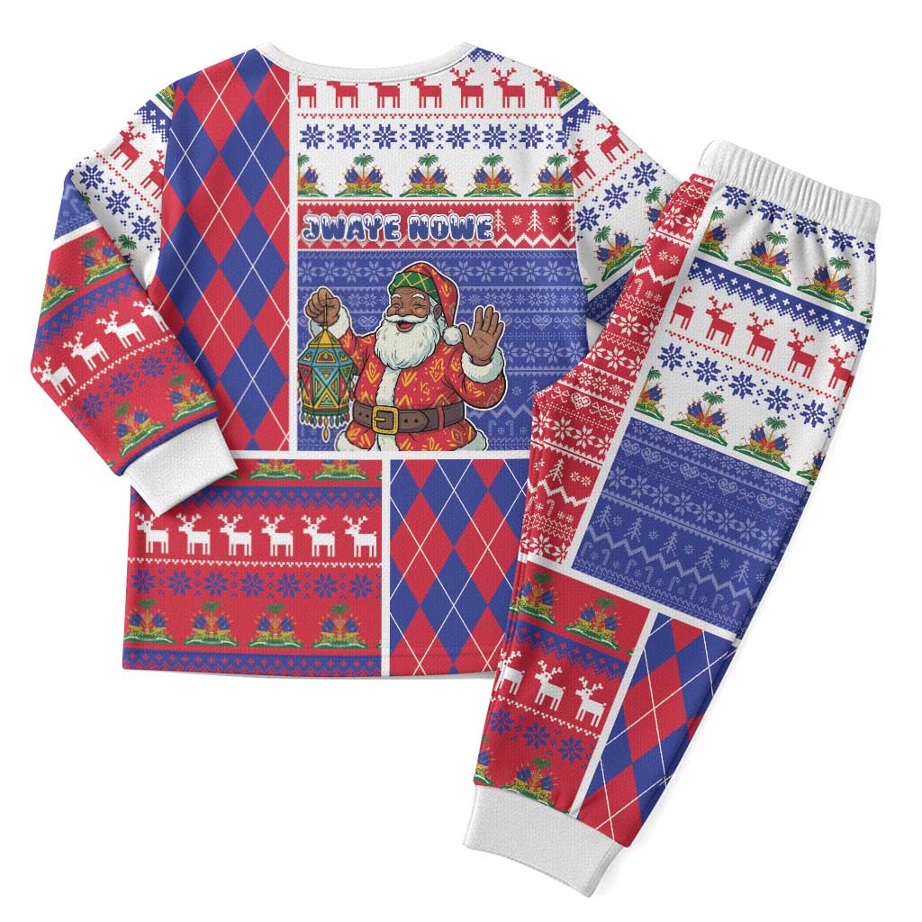 Haiti Christmas Pajama Set Santa With Fanal Haitian Patchwork Style - Wonder Print Shop