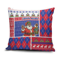 Haiti Christmas Pillow Cover Santa With Fanal Haitian Patchwork Style - Wonder Print Shop