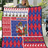 Haiti Christmas Quilt Santa With Fanal Haitian Patchwork Style - Wonder Print Shop