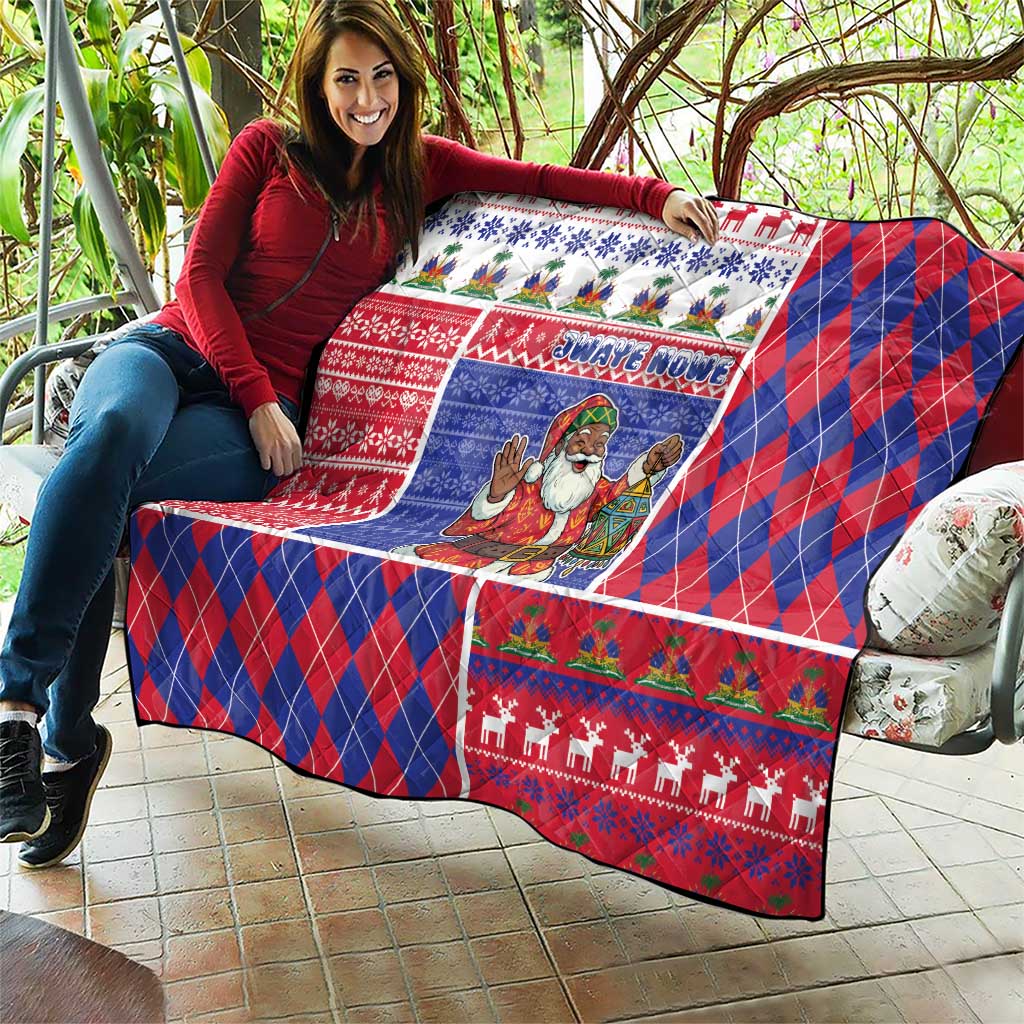 Haiti Christmas Quilt Santa With Fanal Haitian Patchwork Style - Wonder Print Shop