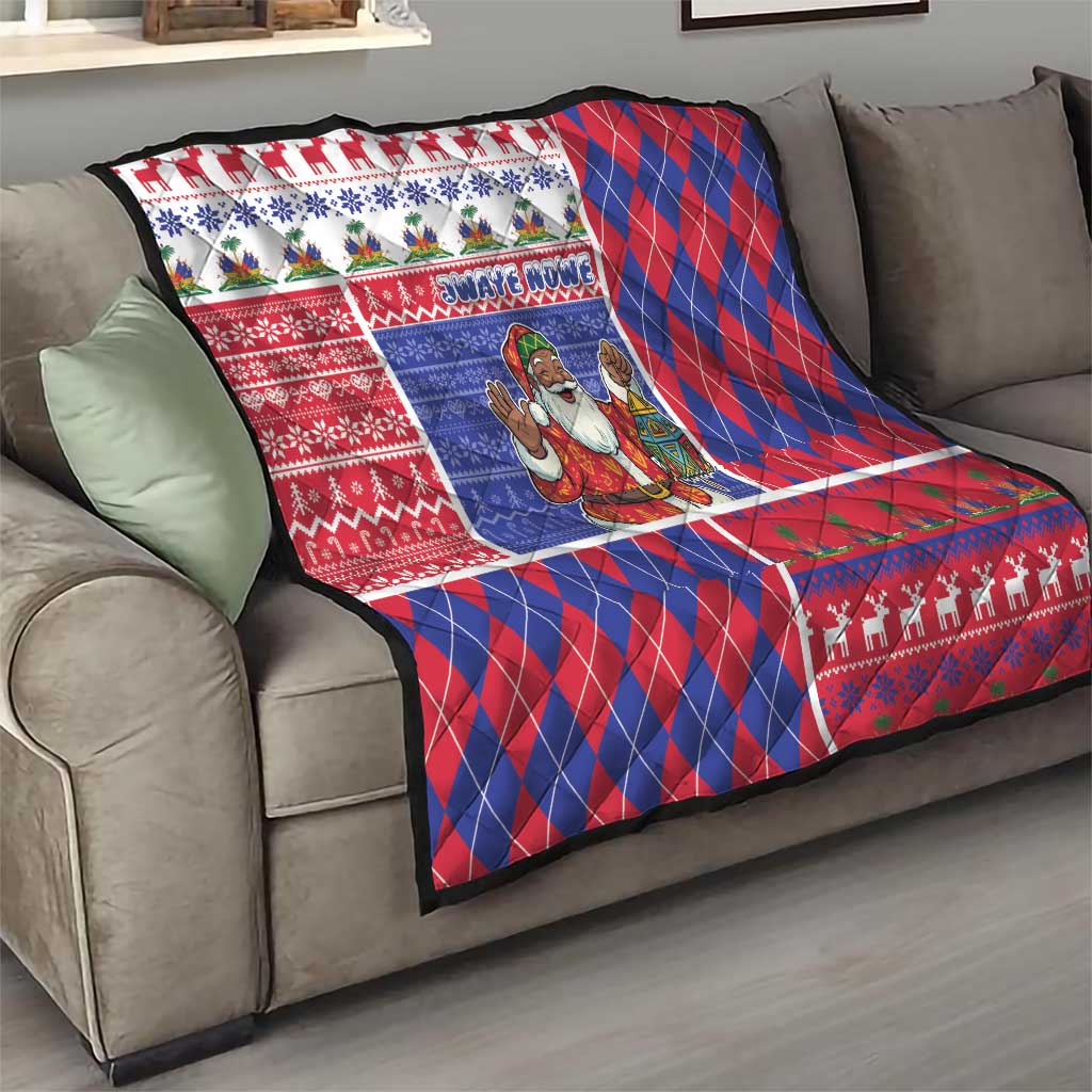 Haiti Christmas Quilt Santa With Fanal Haitian Patchwork Style - Wonder Print Shop