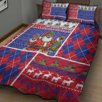 Haiti Christmas Quilt Bed Set Santa With Fanal Haitian Patchwork Style - Wonder Print Shop