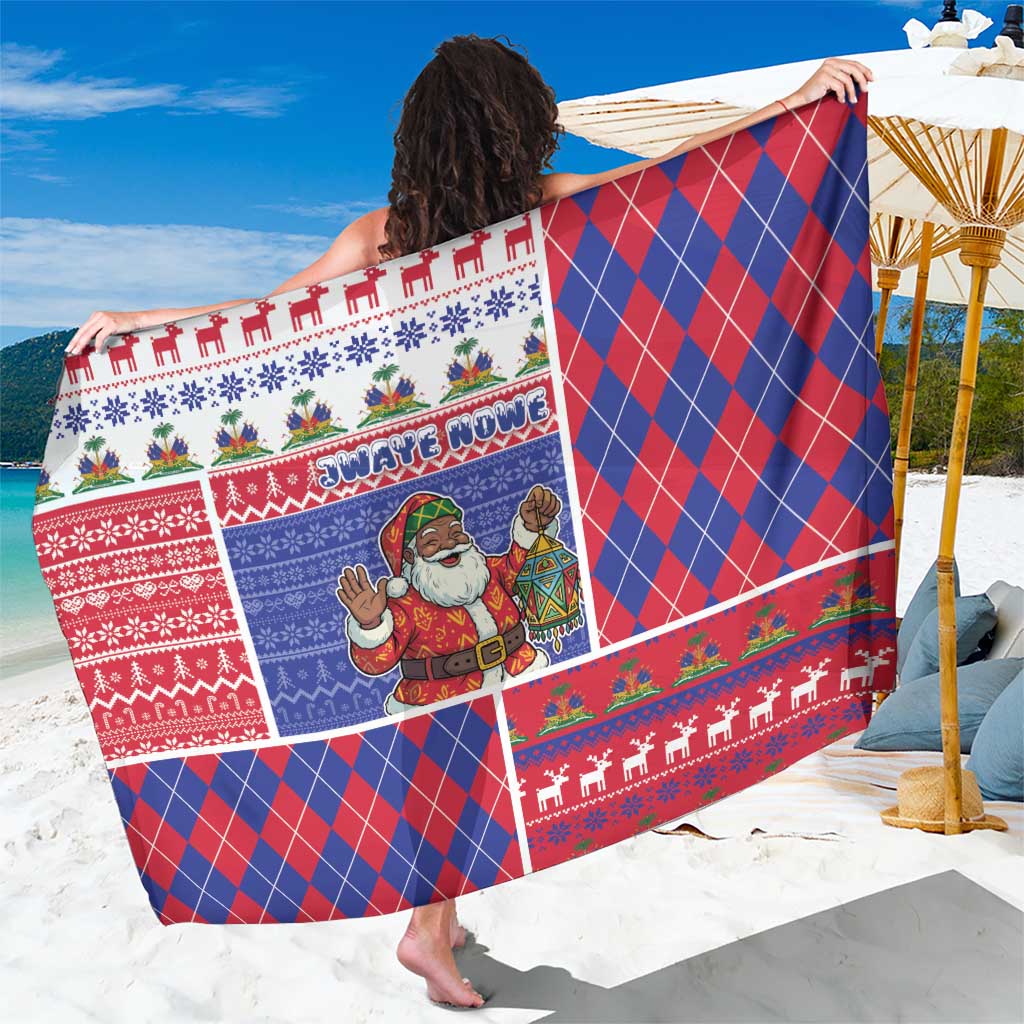 Haiti Christmas Sarong Santa With Fanal Haitian Patchwork Style - Wonder Print Shop
