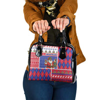 Haiti Christmas Shoulder Handbag Santa With Fanal Haitian Patchwork Style - Wonder Print Shop