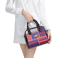 Haiti Christmas Shoulder Handbag Santa With Fanal Haitian Patchwork Style - Wonder Print Shop