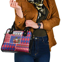 Haiti Christmas Shoulder Handbag Santa With Fanal Haitian Patchwork Style - Wonder Print Shop