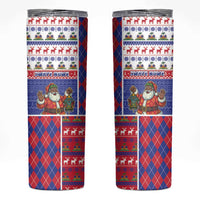 Haiti Christmas Skinny Tumbler Santa With Fanal Haitian Patchwork Style - Wonder Print Shop