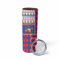 Haiti Christmas Skinny Tumbler Santa With Fanal Haitian Patchwork Style - Wonder Print Shop