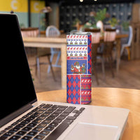 Haiti Christmas Skinny Tumbler Santa With Fanal Haitian Patchwork Style - Wonder Print Shop