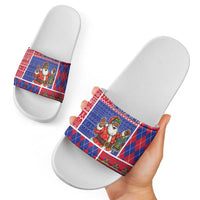 Haiti Christmas Slide Sandals Santa With Fanal Haitian Patchwork Style - Wonder Print Shop
