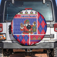 Haiti Christmas Spare Tire Cover Santa With Fanal Haitian Patchwork Style - Wonder Print Shop