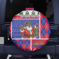 Haiti Christmas Spare Tire Cover Santa With Fanal Haitian Patchwork Style - Wonder Print Shop