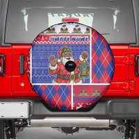 Haiti Christmas Spare Tire Cover Santa With Fanal Haitian Patchwork Style - Wonder Print Shop