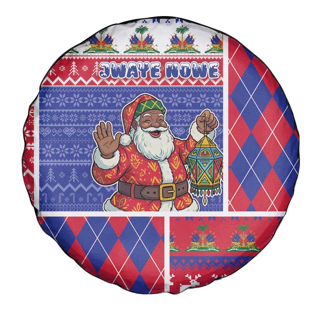 Haiti Christmas Spare Tire Cover Santa With Fanal Haitian Patchwork Style - Wonder Print Shop