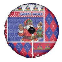 Haiti Christmas Spare Tire Cover Santa With Fanal Haitian Patchwork Style - Wonder Print Shop
