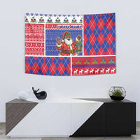 Haiti Christmas Tapestry Santa With Fanal Haitian Patchwork Style - Wonder Print Shop