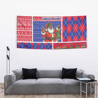 Haiti Christmas Tapestry Santa With Fanal Haitian Patchwork Style - Wonder Print Shop