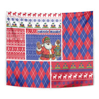 Haiti Christmas Tapestry Santa With Fanal Haitian Patchwork Style - Wonder Print Shop