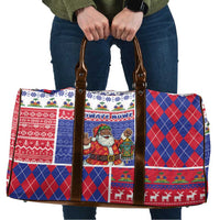 Haiti Christmas Travel Bag Santa With Fanal Haitian Patchwork Style - Wonder Print Shop