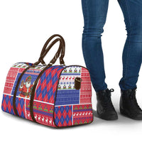 Haiti Christmas Travel Bag Santa With Fanal Haitian Patchwork Style - Wonder Print Shop