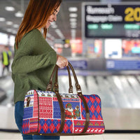 Haiti Christmas Travel Bag Santa With Fanal Haitian Patchwork Style - Wonder Print Shop