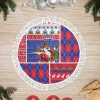 Haiti Christmas Tree Skirt Santa With Fanal Haitian Patchwork Style - Wonder Print Shop