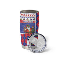 Haiti Christmas Tumbler Cup Santa With Fanal Haitian Patchwork Style - Wonder Print Shop