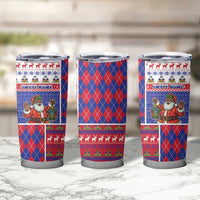 Haiti Christmas Tumbler Cup Santa With Fanal Haitian Patchwork Style - Wonder Print Shop