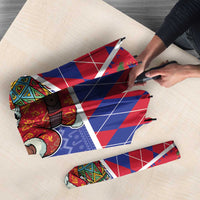 Haiti Christmas Umbrella Santa With Fanal Haitian Patchwork Style - Wonder Print Shop