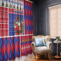 Haiti Christmas Window Curtain Santa With Fanal Haitian Patchwork Style - Wonder Print Shop