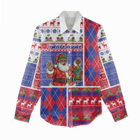 Haiti Christmas Women Casual Shirt Santa With Fanal Haitian Patchwork Style - Wonder Print Shop