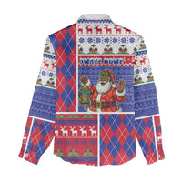 Haiti Christmas Women Casual Shirt Santa With Fanal Haitian Patchwork Style - Wonder Print Shop