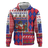 Haiti Christmas Zip Hoodie Santa With Fanal Haitian Patchwork Style - Wonder Print Shop