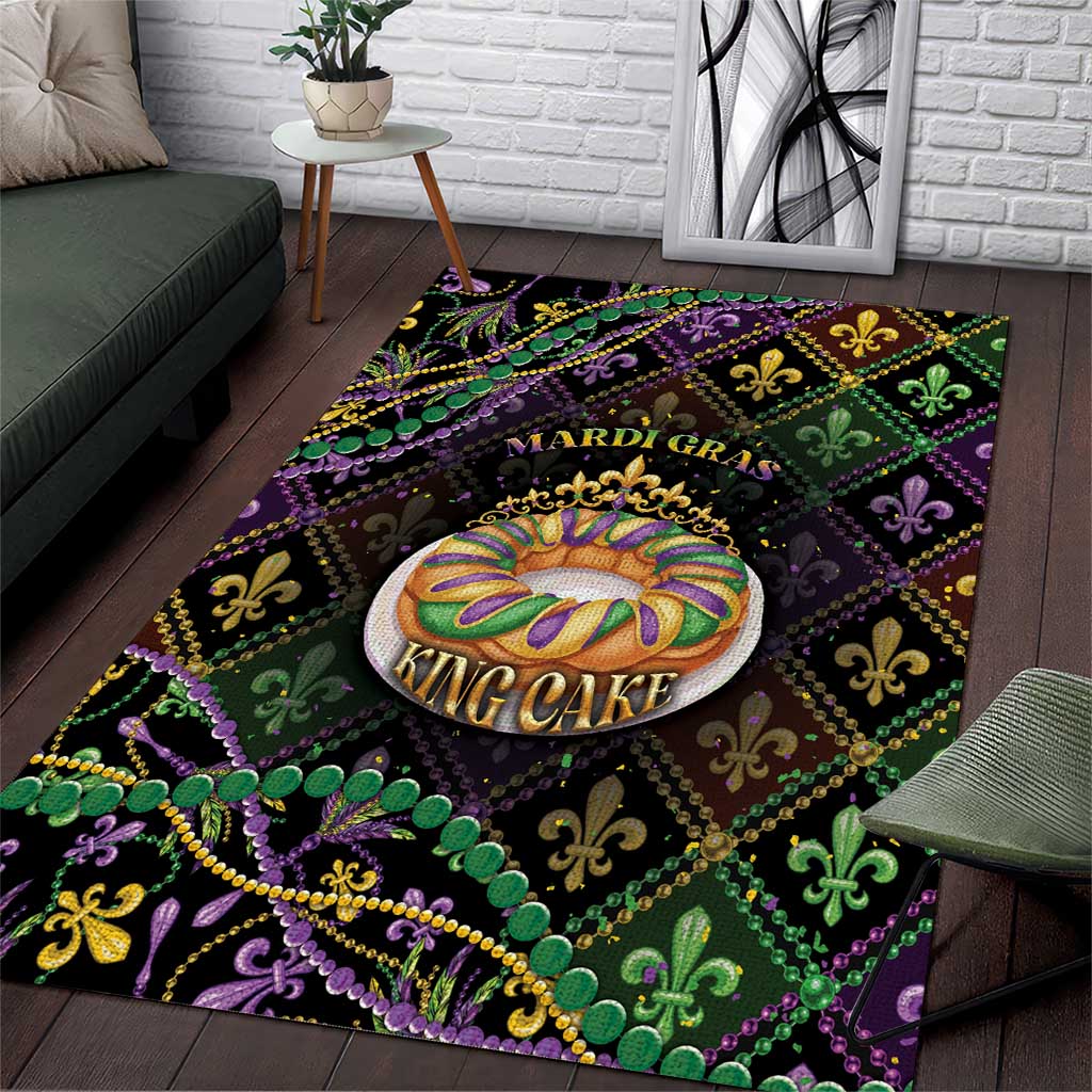 Mardi Gras Area Rug King Cake Royal