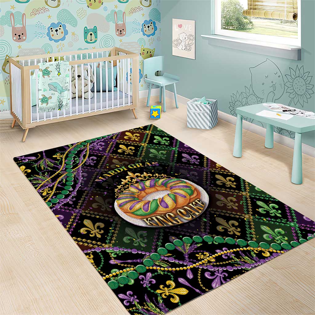 Mardi Gras Area Rug King Cake Royal
