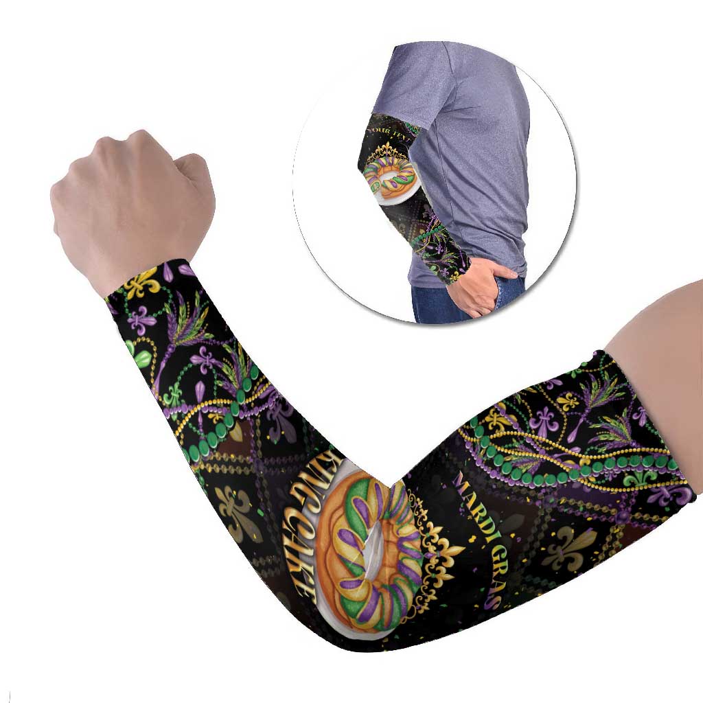 Personalized Mardi Gras Arm Sleeves King Cake Royal