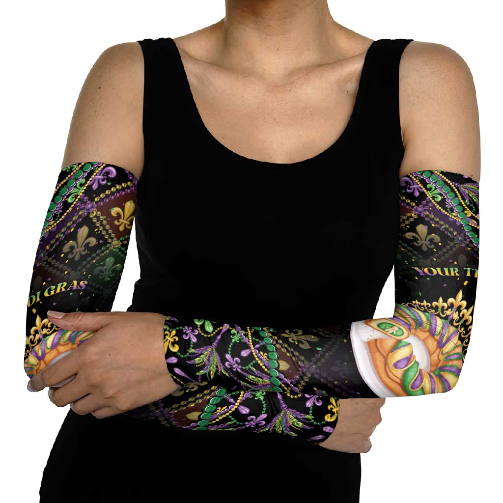 Personalized Mardi Gras Arm Sleeves King Cake Royal