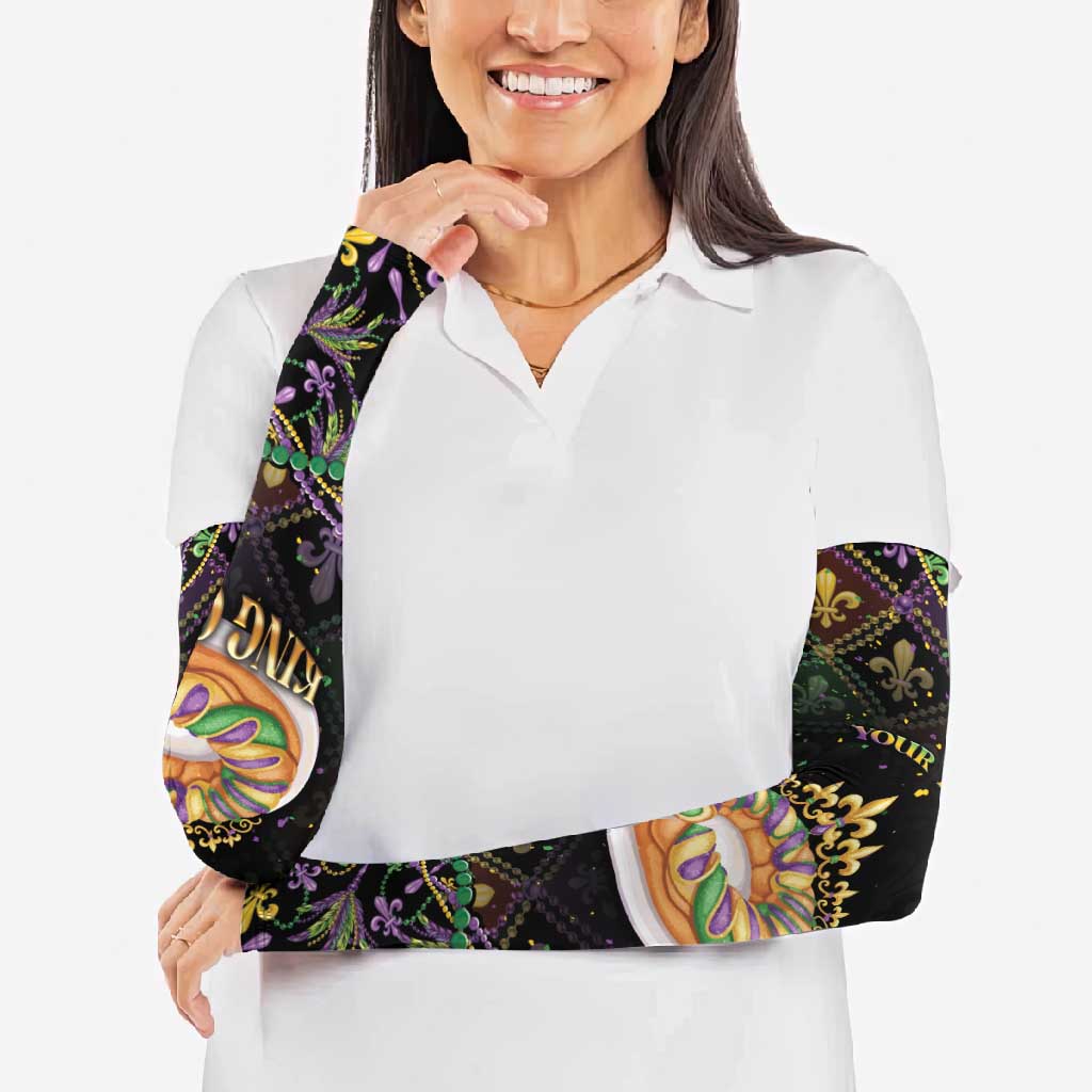 Personalized Mardi Gras Arm Sleeves King Cake Royal