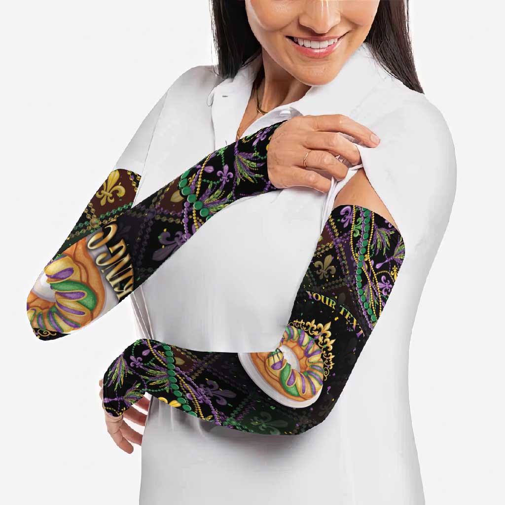 Personalized Mardi Gras Arm Sleeves King Cake Royal
